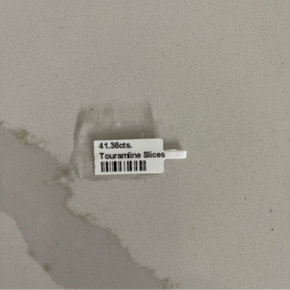 One of a kind sterling silver 926 Tourmaline slice earrings - Picture 8 of 8